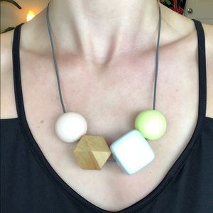 Anthropology block necklace